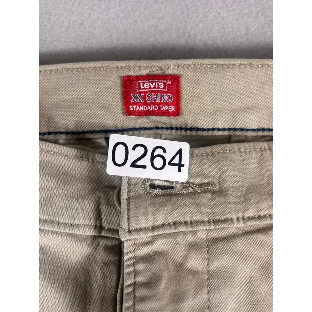 Levis Standard‎ Chino Pants Mens 31x30 Khaki Tan Slim Straight Cotton Twill